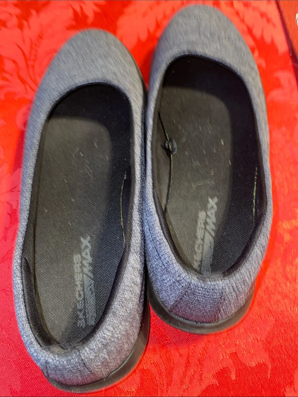 Skechers Women's Gray Knit Slip-On Flats